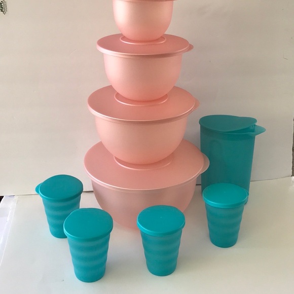 Tupperware Impressions Classic Bowl Set (4) & Jug (4) Tumbler - Picture 12 of 12